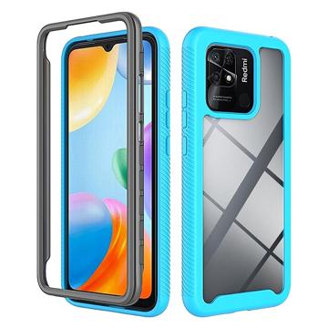 360 Beskyttelse Xiaomi Redmi 10C Cover - Babyblå / Gennemsigtig
