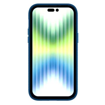 360 Beskyttelse iPhone 14 Pro Cover - Mørkeblå / Gennemsigtig