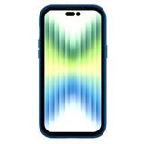 360 Beskyttelse iPhone 14 Pro Cover - Mørkeblå / Gennemsigtig