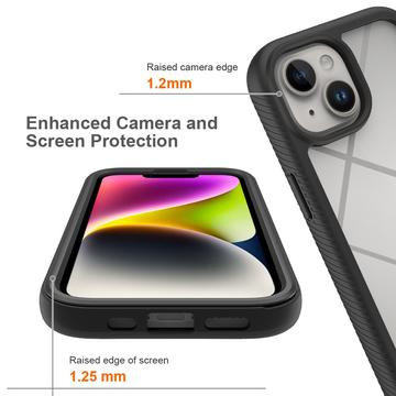 iPhone 15 360 Beskyttelse Cover - Sort / Klar