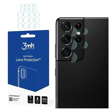 3MK Hybrid Samsung Galaxy S21 Ultra 5G Kamera Linse hærdet glas - 4 Stk.