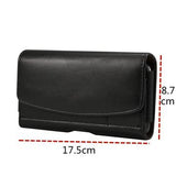 6,3-6,9 tommer Universal PU-lædertaske i vandret stil med bælteclips til mænd, størrelse: 17,5 x 8,7 x 1,8 cm