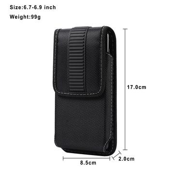 6,7-6,9 tommer mobiltaske med bæltestrop og rygklip til iPhone 13 Pro Max/12 Pro Max/Samsung Galaxy Note 10/Note 10 Plus