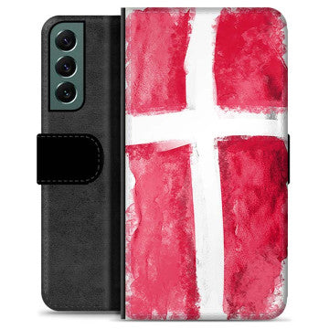 Samsung Galaxy S22+ 5G Premium Flip Cover med Pung - Dansk Flag