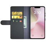 iPhone 16e/17e Læderpung med Stativ - Sort
