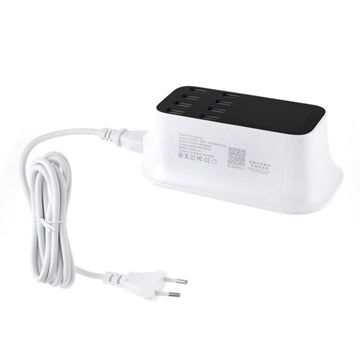 8-Port USB Docking Station med LED-skærm - Hvid