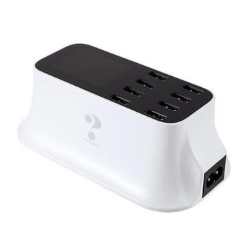 8-Port USB Docking Station med LED-skærm - Hvid