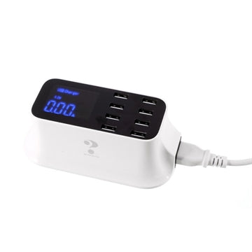 8-Port USB Docking Station med LED-skærm - Hvid