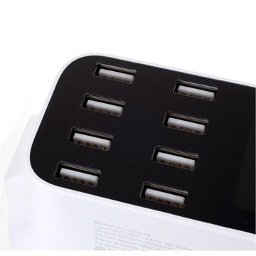 8-Port USB Docking Station med LED-skærm - Hvid