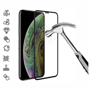 iPhone 11 Pro/XS 9D Full Cover Skærmbeskyttelse Hærdet Glas - 9H, 0.3mm - Sort Kant