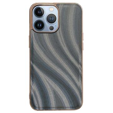 Abstract Series iPhone 14 Pro Max Dækket TPU Cover - Grå