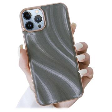 Abstract Series iPhone 14 Pro Max Dækket TPU Cover - Grå