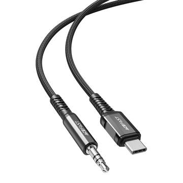 Acefast lydkabel USB-C til 3.5mm jackstik - 1.2m - sort