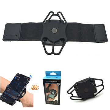 Justerbart armbånd til mobiltelefon til løb og cykling - 6"-6.7" - Sort