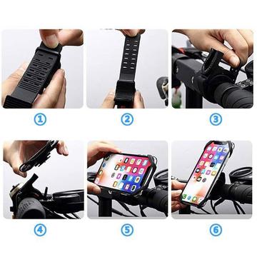 Justerbart armbånd til mobiltelefon til løb og cykling - 6"-6.7" - Sort