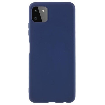 Anti-Fingeraftryk Mat Samsung Galaxy A22 5G, Galaxy F42 5G TPU Cover - Mørkeblå