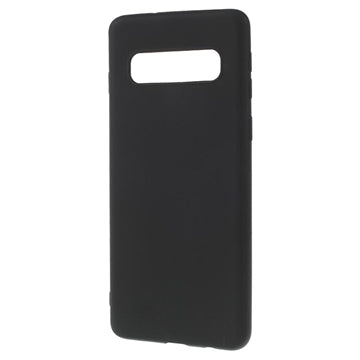 Anti-Fingeraftryk Mat Samsung Galaxy S10 TPU Cover - Sort