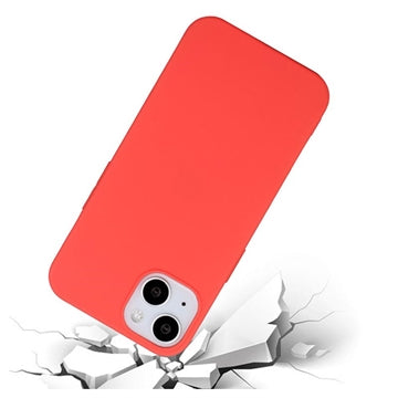 iPhone 15 Plus Anti-Fingeraftryk Mat TPU Cover - Rød