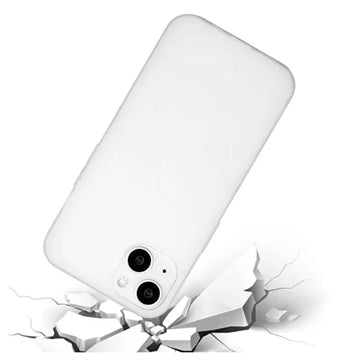 iPhone 15 Plus Anti-Fingeraftryk Mat TPU Cover - Hvid