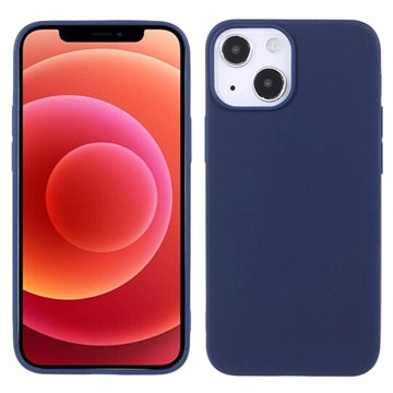 Anti-Fingeraftryk Mat iPhone 13 Mini TPU Cover - Mørkeblå