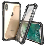 iPhone X Anti-Shock Hybrid Crystal Cover - Klar / Sort