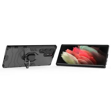 Samsung Galaxy S23 Ultra 5G Hybrid Cover med Ring Holder - Sort