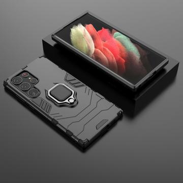 Samsung Galaxy S23 Ultra 5G Hybrid Cover med Ring Holder - Sort