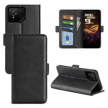 Asus ROG Phone 9 Pro pungetui med magnetisk lukning - kalvetekstur - sort