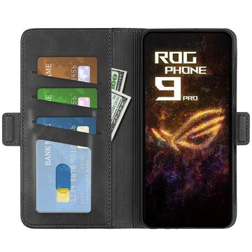 Asus ROG Phone 9 Pro pungetui med magnetisk lukning - kalvetekstur - sort