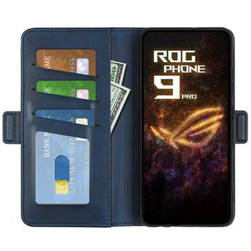 Asus ROG Phone 9 Pro pungetui med magnetisk lukning - kalvetekstur - blå