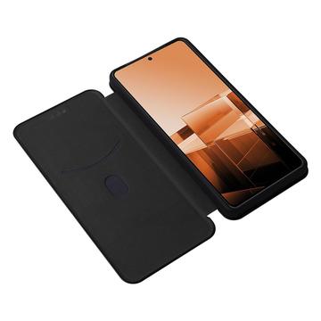 Asus Zenfone 11 Ultra Flip Cover - Karbonfiber - Sort