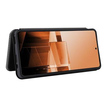 Asus Zenfone 11 Ultra Flip Cover - Karbonfiber - Sort