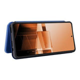 Asus Zenfone 11 Ultra Flip Cover - Karbonfiber - Blå