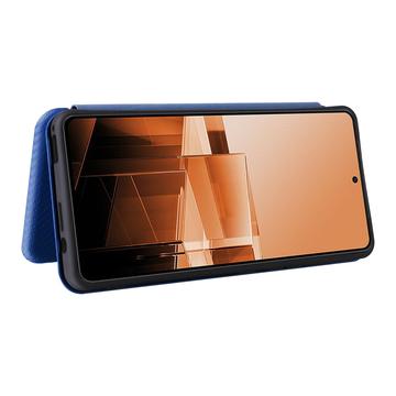 Asus Zenfone 11 Ultra Flip Cover - Karbonfiber - Blå