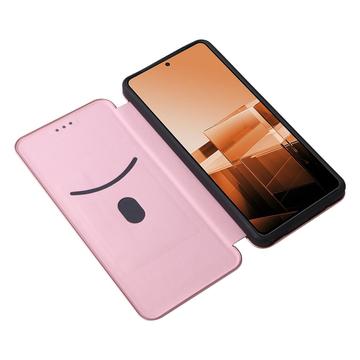 Asus Zenfone 11 Ultra Flip Cover - Karbonfiber - Rødguld