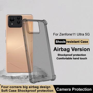 Asus Zenfone 11 Ultra Imak Faldsikkert TPU Cover - Gennemsigtig Sort