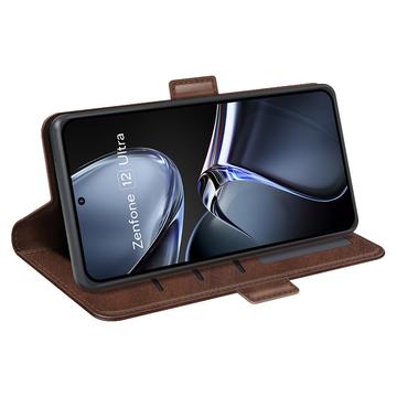 Asus Zenfone 12 Ultra pungetui med magnetisk lukning - kalvetekstur - brun