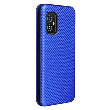 Asus Zenfone 8 Flip Cover - Karbonfiber - Blå