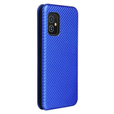 Asus Zenfone 8 Flip Cover - Karbonfiber - Blå