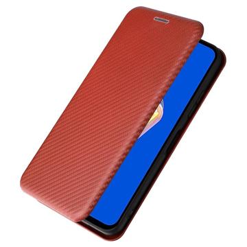 Asus Zenfone 9 Flip Cover - Karbonfiber - Brun