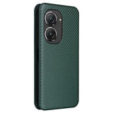 Asus Zenfone 9 Flip Cover - Karbonfiber - Grøn
