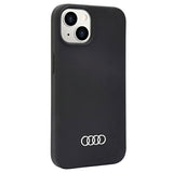 iPhone 14 Audi Metal Logo Silikone Cover - Sort