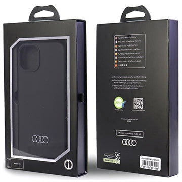 iPhone 14 Audi Metal Logo Silikone Cover - Sort