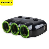 Awei C-3S Universal 2xUSB biloplader / Cigarettænder Splitter Adapter