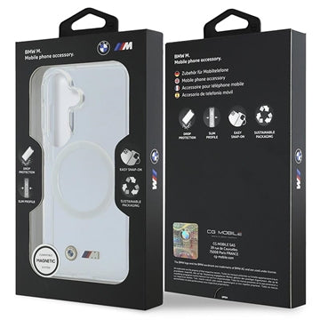 Samsung Galaxy S26 BMW M IML Metal Logo Magnetisk Hybrid Cover - Gennemsigtig