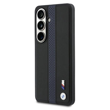 Samsung Galaxy S26 BMW M Perforated Stripes and Metal Logo magnetisk cover - blå / sort