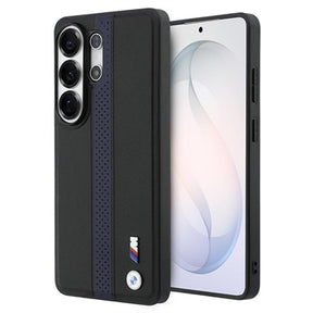 Samsung Galaxy S26 Ultra BMW M Perforated Stripes and Metal Logo magnetisk cover - blå / sort