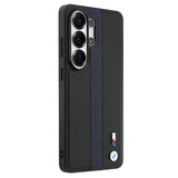 Samsung Galaxy S26 Ultra BMW M Perforated Stripes and Metal Logo magnetisk cover - blå / sort