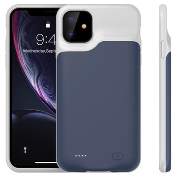 iPhone 11 Backup Battericover - 6000mAh - Mörkblå / Grå