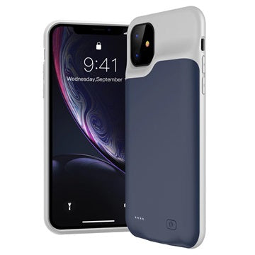 iPhone 11 Backup Battericover - 6000mAh - Mörkblå / Grå